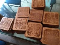 手工竹杯墊，木杯墊。簡約風格吊牌.客製化明信片!可雷射雕刻!